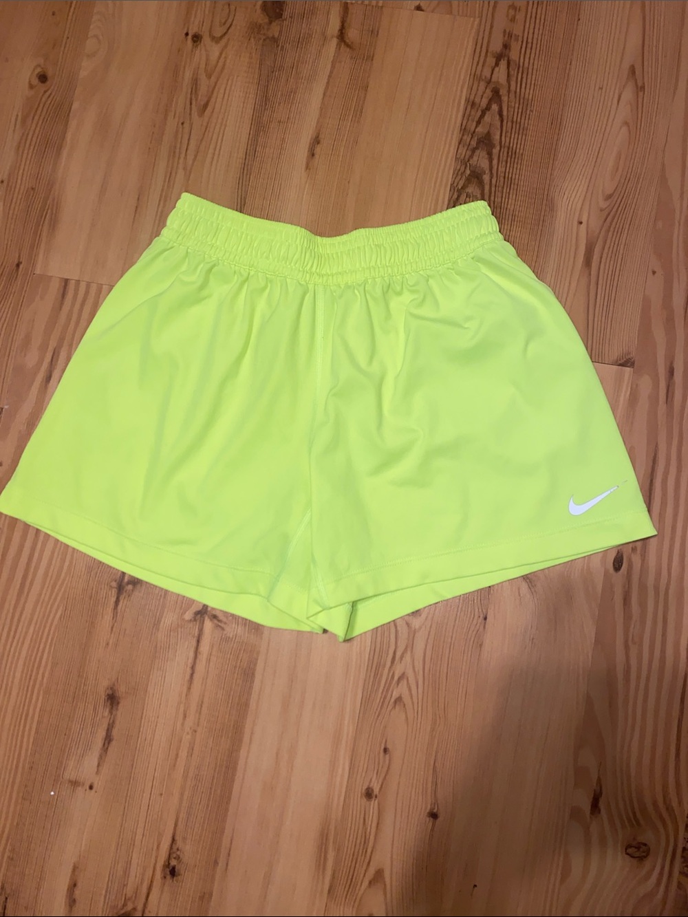 Nike Women's Neon Yellow Athletic Running Shorts